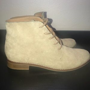 Cream Suede Booties